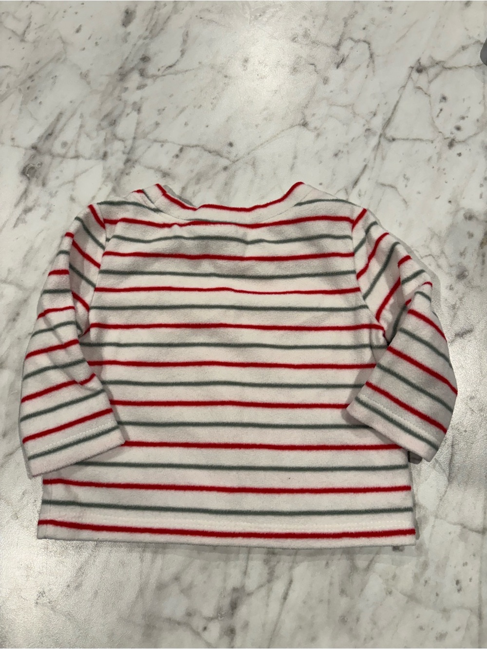 Old Navy Baby 2-Piece Fleece Outfit Set 0-3 Months Red Green Stripe Holiday - Picture 3 of 5